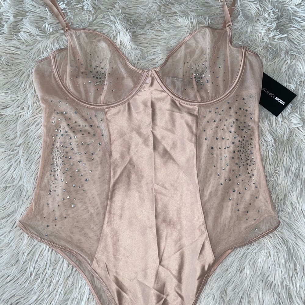 Blush pink rhinestone Teddy